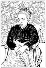 coloring page La Berceuse Augustine Roulin 1889